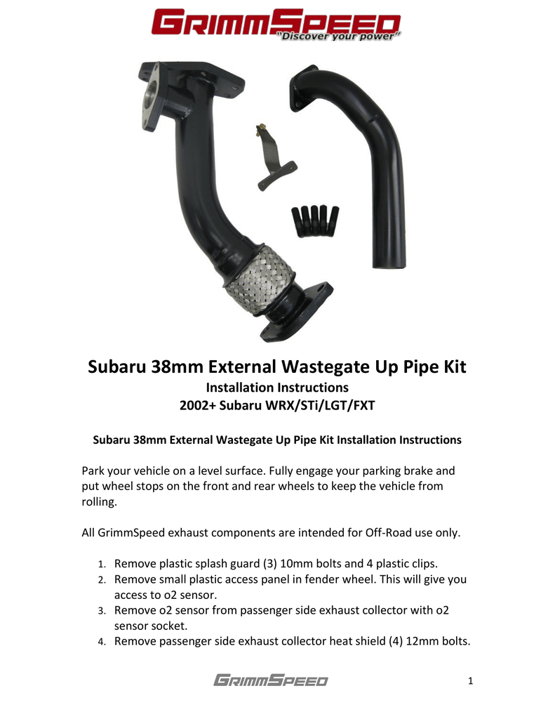 Subaru External Wastegate 38mm Up Pipe Install Instructions Manualzz