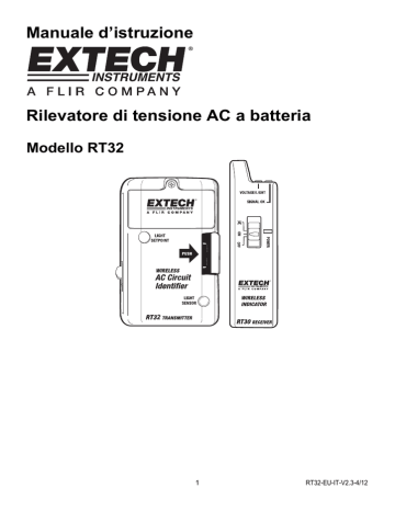 Manuale d’istruzione  Rilevatore di tensione AC a batteria Modello RT32 | Manualzz