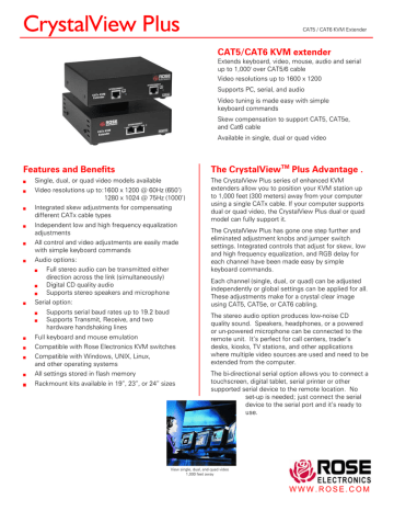 Rose electronics CrystalView Plus CRV-R2V Specifications | Manualzz