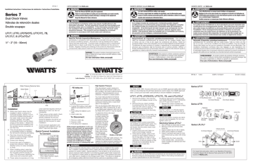 Watts LF7, 7, LF7R, LF07S, 07S, LF7C, 7C, 7B, LFL7,L7, LFCu7, Cu7 ...