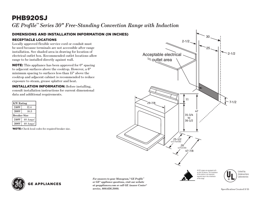 ge phb920sjss induction range