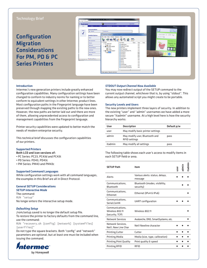 intermec pc43t calibration