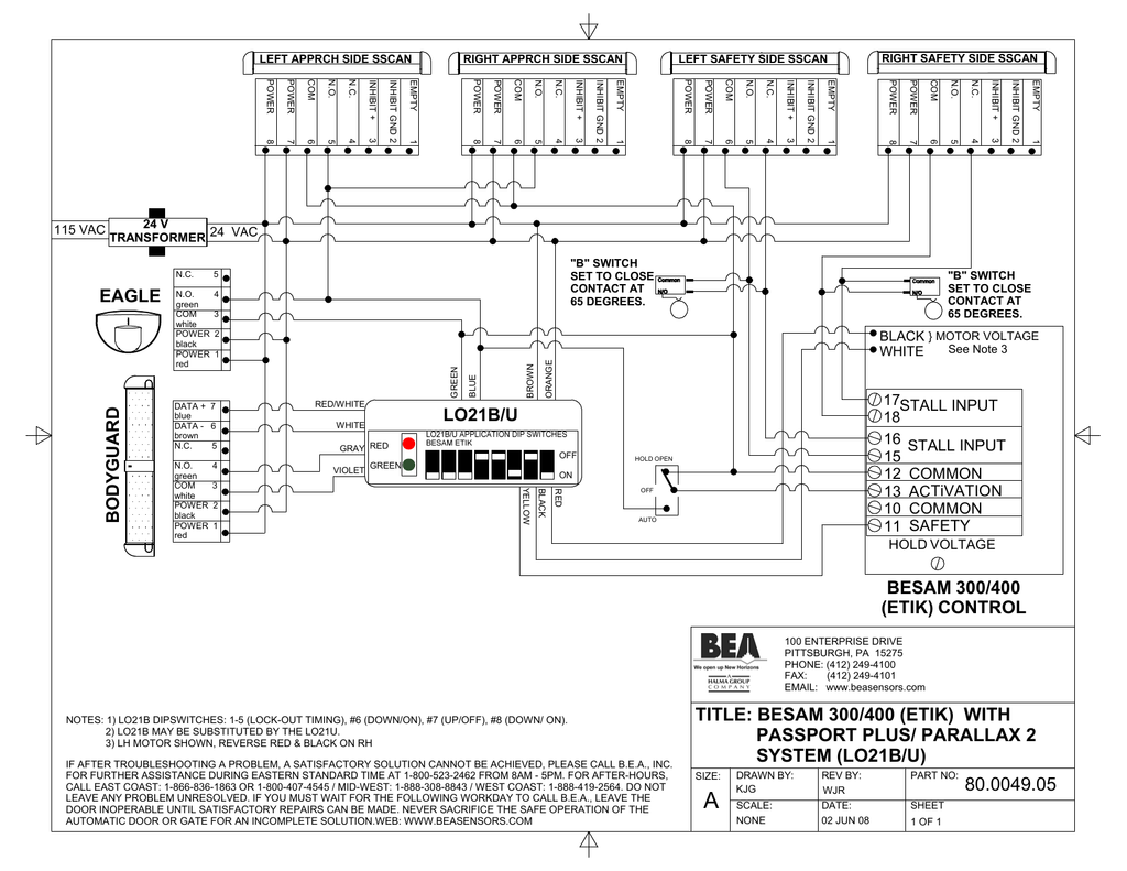 BESAM Swingmaster 300,400 Dual w/ Parallax 2 (LO21B/U) | Manualzz