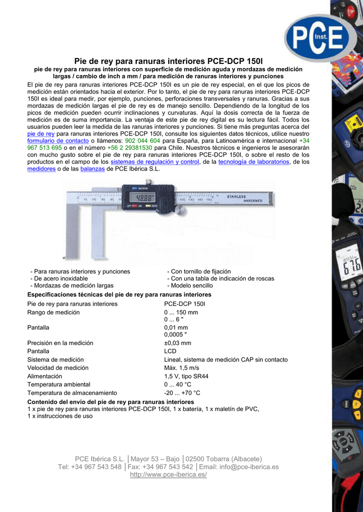 Pie de rey digital PCE-DCP 600N