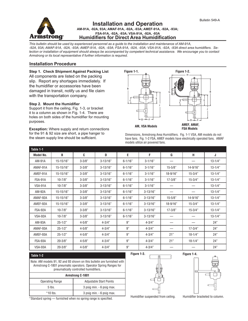 armstrong humidifiers