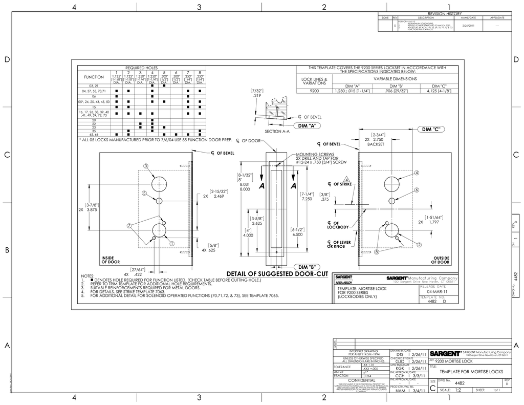 9200 Mortise Lock Template Machining Prep | Manualzz