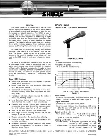 Shure SM96 User guide | Manualzz