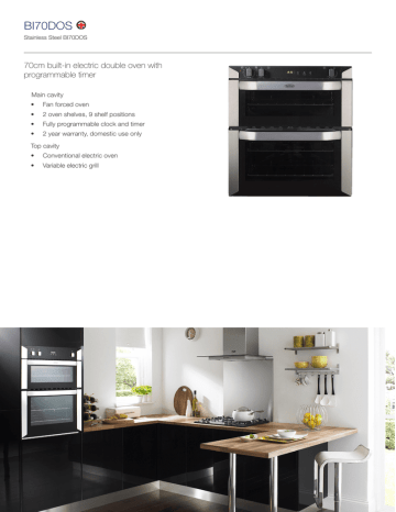 BI70DOS 70cm built-in electric double oven with programmable timer | Manualzz