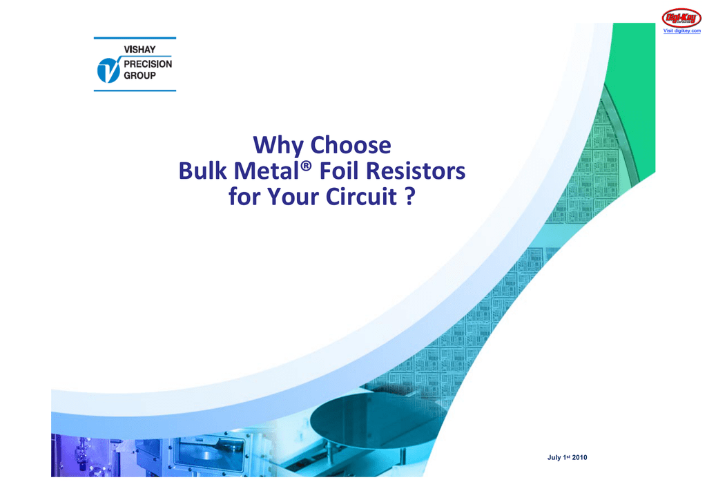 Why Choose Foil Resistors Manualzz