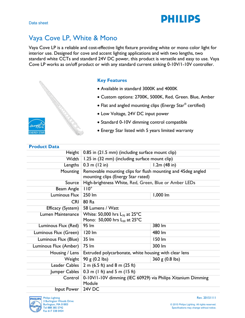 Vaya Cove Lp White Mono Ul Data Sheet Manualzz Vaya Cove Lp White Mono Ul Data Sheet Manualzz
