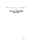 Teledyne 9070 O2 and CO2 Food package analyzer Instruction manual