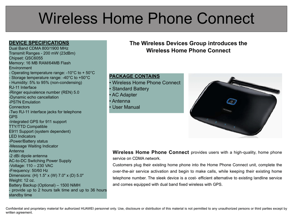 Home Phone Connect User Manual