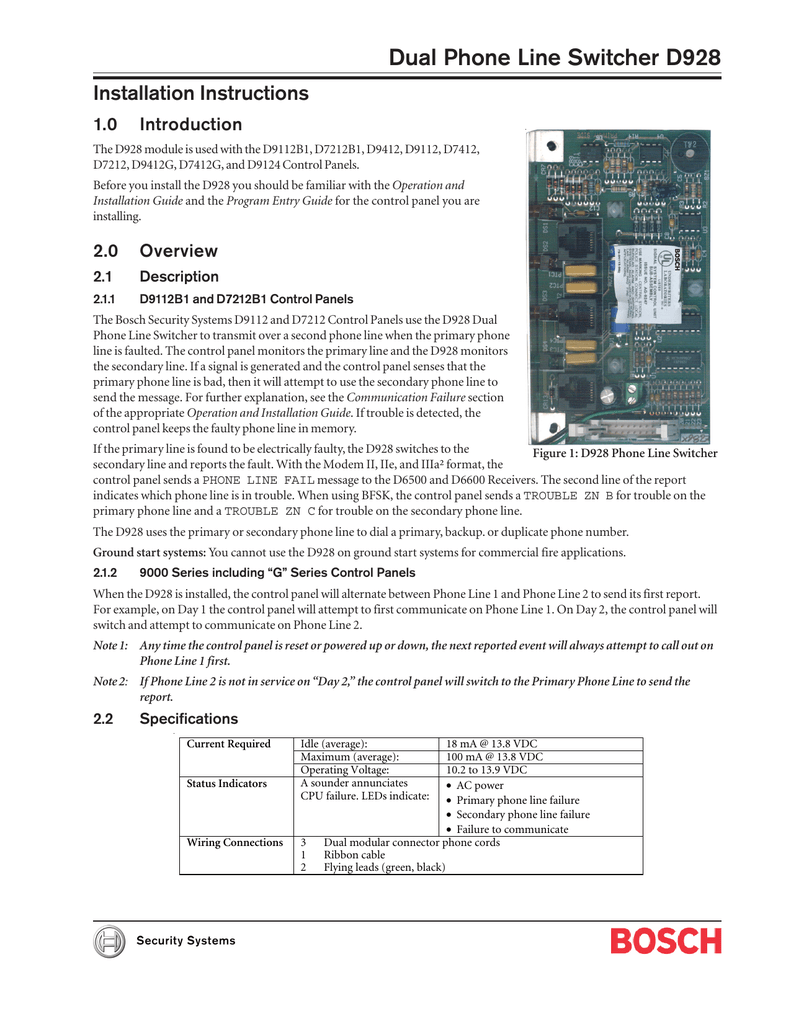 D928 Dual Phone Line Switcher Installation Manual Manualzz