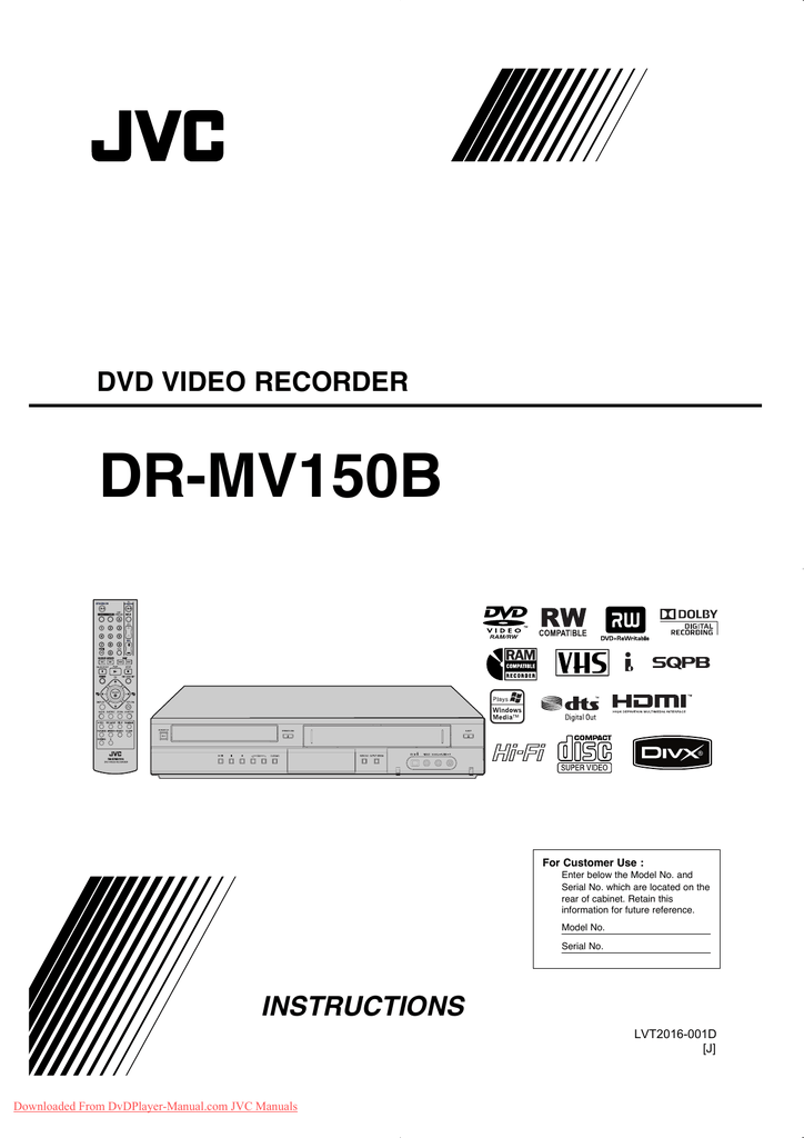 JVC DR-MV150B User Guide Manual Operating Instruction Pdf | Manualzz