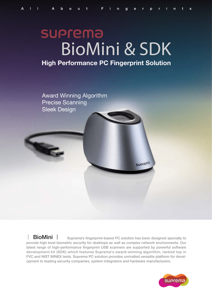 suprema biomini fingerprint reader