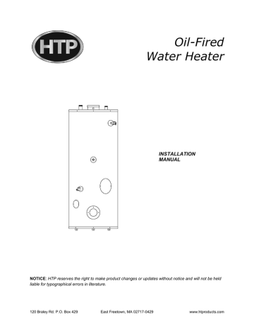 HTP SuperStor Oil Fired Installation manual | Manualzz