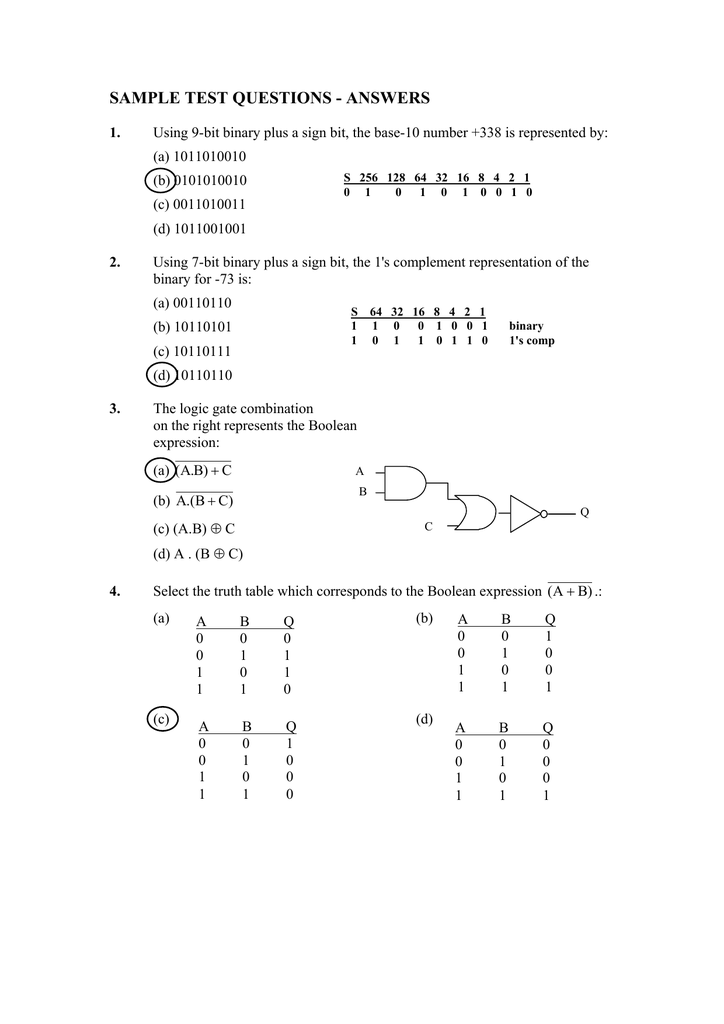 Logic Gates And Truth Tables Questions Answers | Cabinets Matttroy