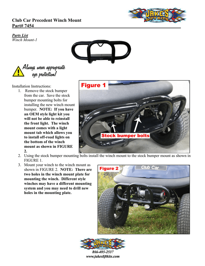 club car precedent winch bumper