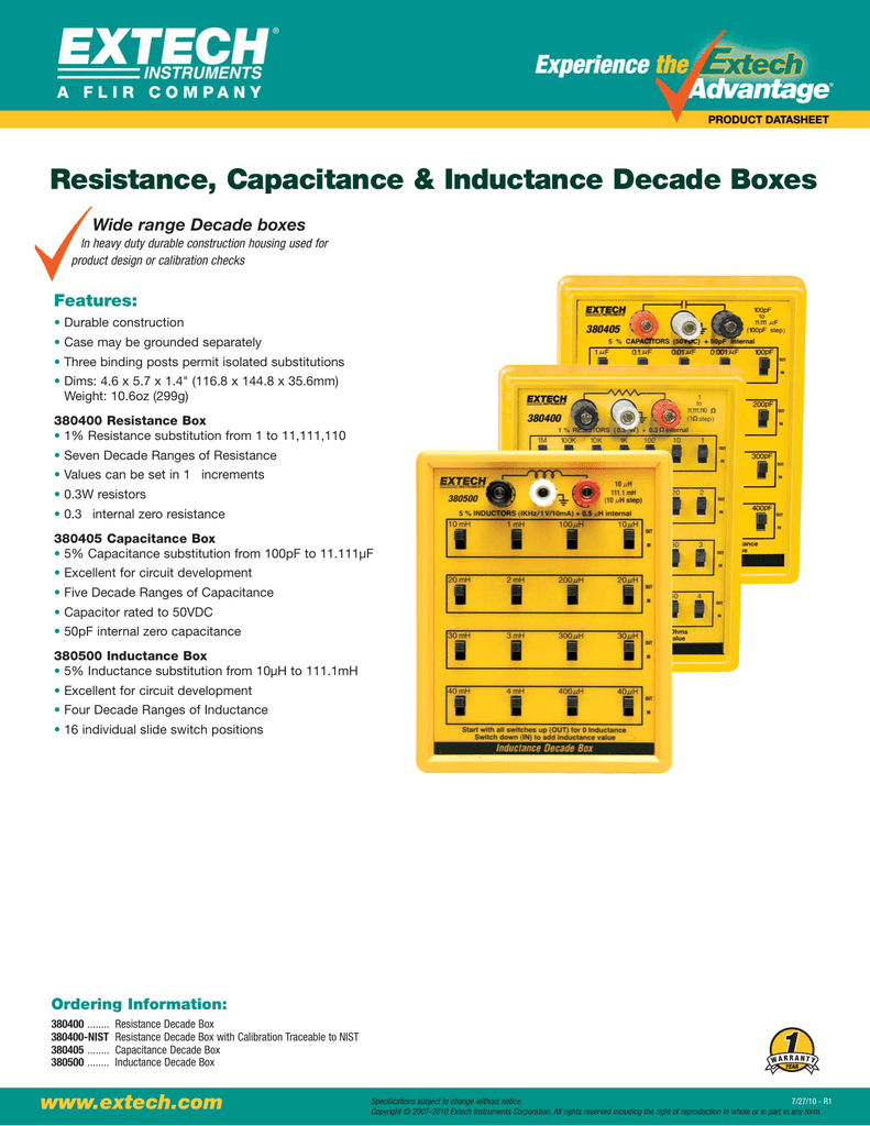 Extech 380400 Resistance Decade Box Decade Boxes Industrial & Scientific
