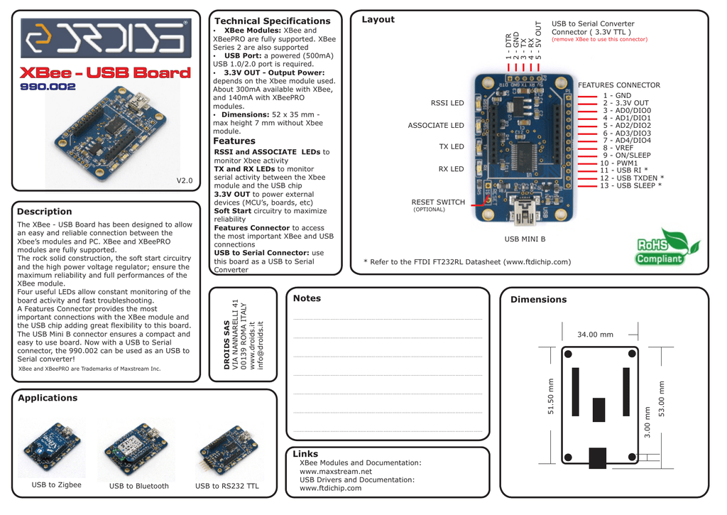 Droids Usb Board Datasheet Manualzz