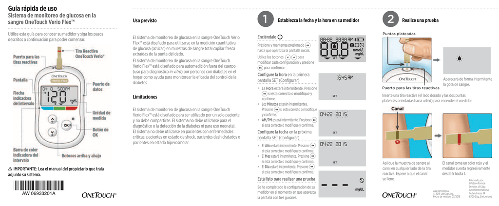 OneTouch Verio Flex® meter Quick start guide | Manualzz