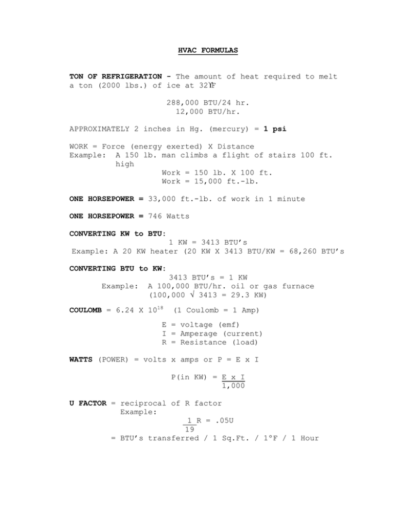 Hvac Formulas Manualzz