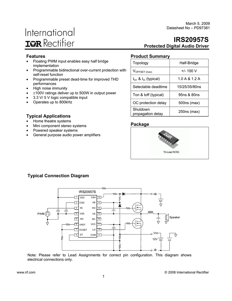 Irs20955s схема включения