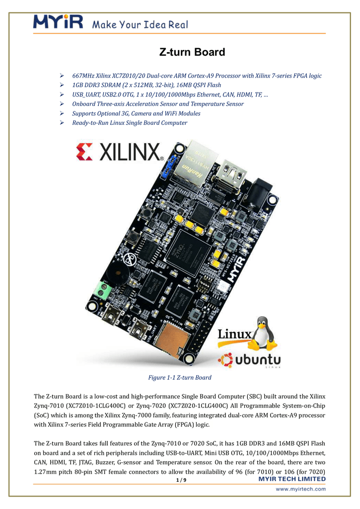 Datasheet For Z Turn Board By Myir Tech Limited Manualzz