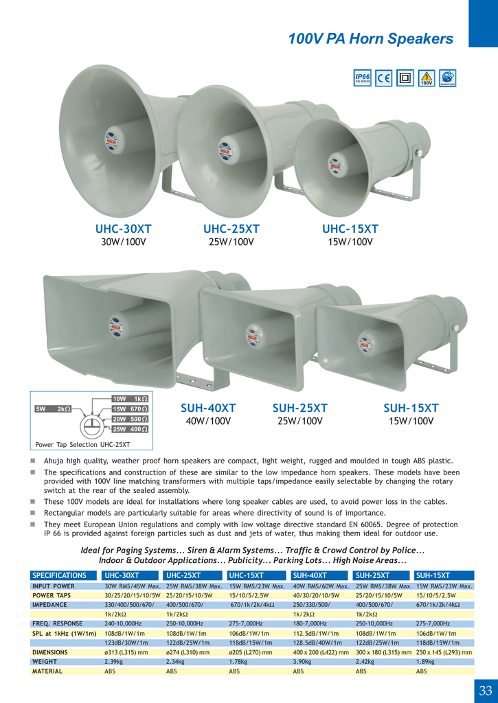 ahuja 100v pa column speaker