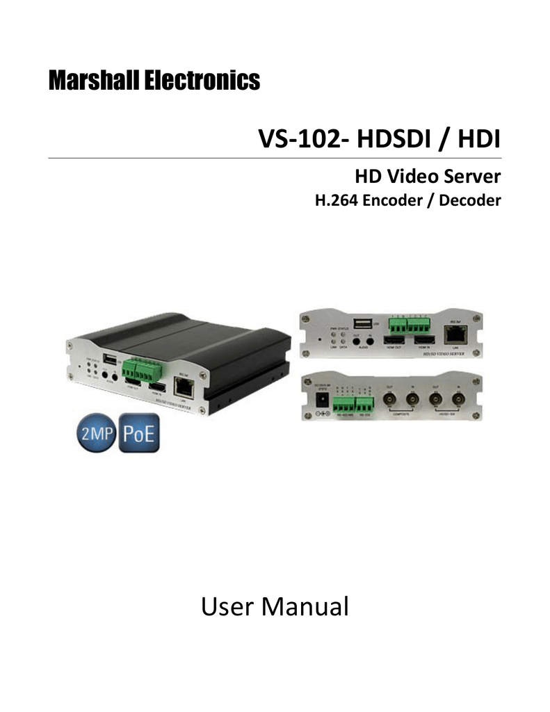 Marshall Electronics Vs 102 Hdsdi Hdi Vs 11 User Manual Manualzz