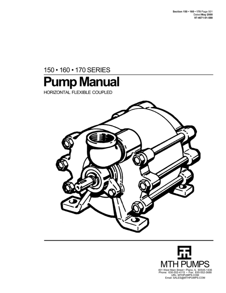 Pump Manual MTH PUMPS 150 • 160 • 170 SERIES HORIZONTAL FLEXIBLE