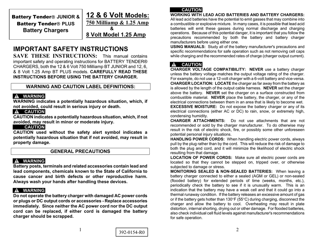 Battery Tender Junior Plus User Manual Manualzz