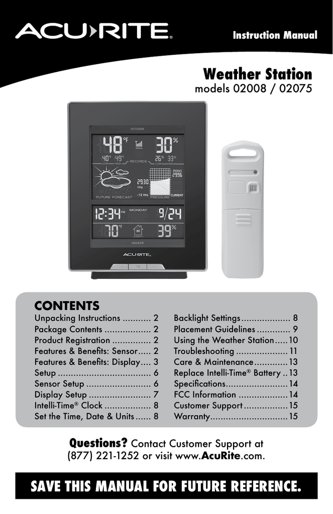 Weather station инструкция на русском языке