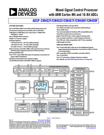 Mixed Signal Control Processor With Arm Cortex M4 And 16 Bit Adcs Adsp Cm402f Manualzz