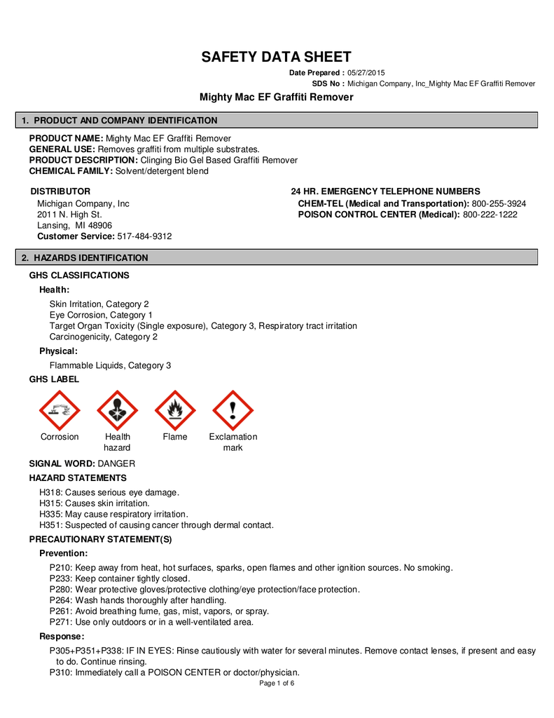 mac brush cleaner msds