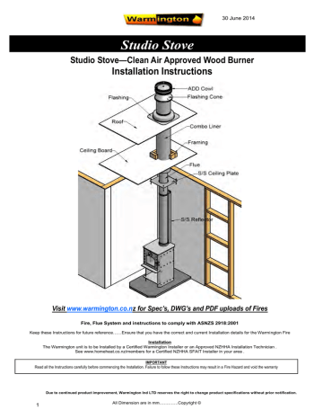 Studio Stove Installation Instructions Studio Stove—Clean Air Approved Wood  Burner | Manualzz