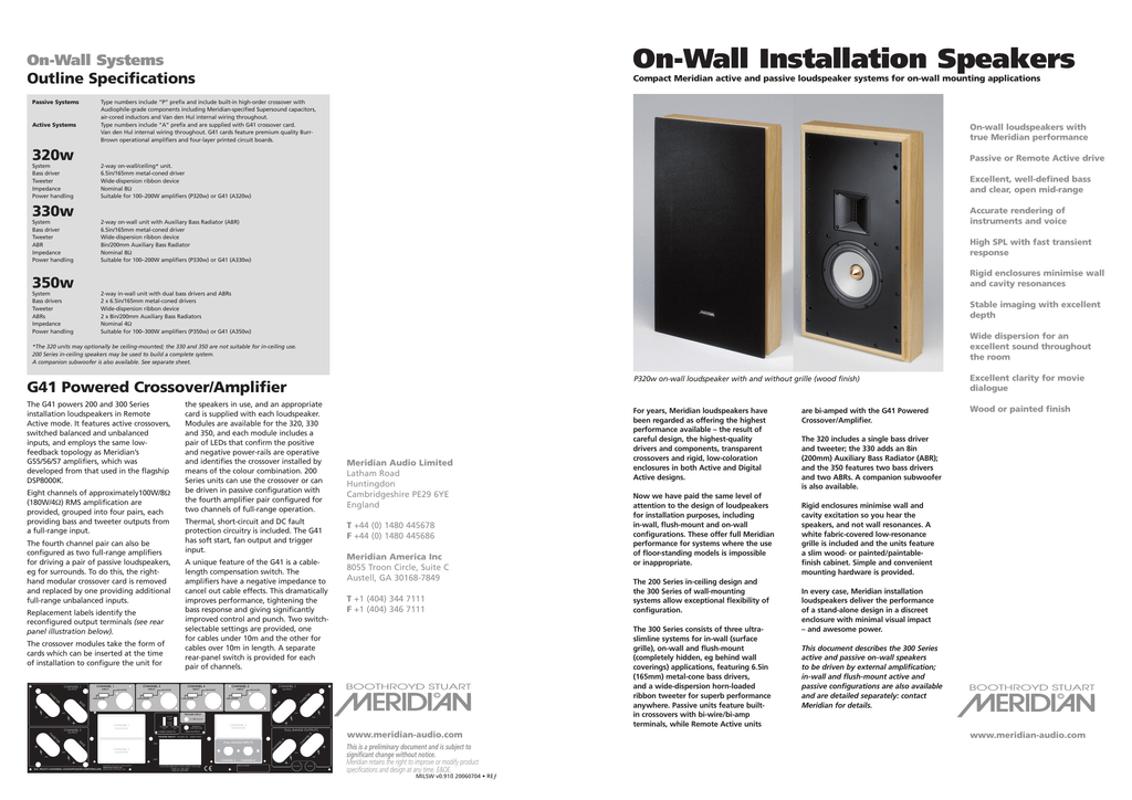 meridian in wall speakers