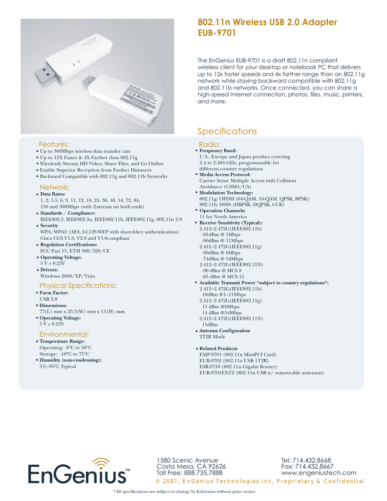 ENGENIUS EUB-9701EXT2 WIRELESS DRIVERS DOWNLOAD (2019) ENGENIUS EUB-9701EXT2 WIRELESS DRIVER WINDOWS XP