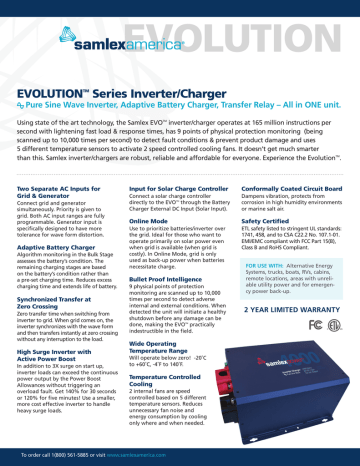 EVOLUTION Series Inverter/Charger | Manualzz