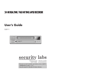 Security Labs SL720 User manual | Manualzz