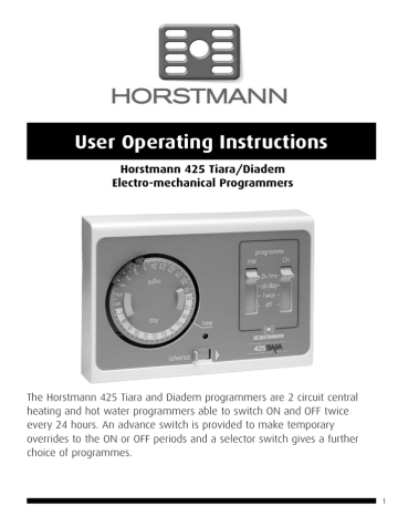 Horstmann 425 Diadem Time Switch User guide | Manualzz