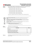 Simplex Remote Display Assembly Installation Instructions