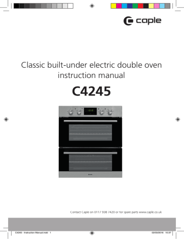 C4245 Classic built-under electric double oven instruction manual | Manualzz