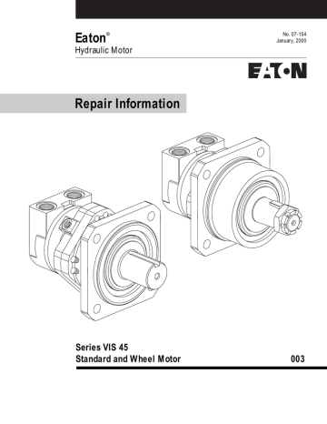 Eaton Repair Information Series VIS 45 Standard and Wheel Motor | Manualzz