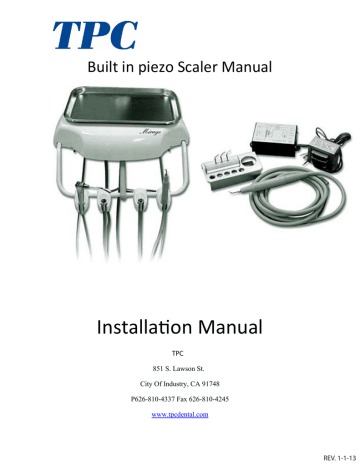Installation Manual Built in piezo Scaler Manual TPC | Manualzz