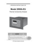 Teledyne 2000A-EU General purpose thermal conductivity analyzer Instruction manual