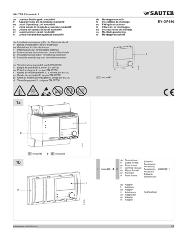 sauter EY-OP 840 Lokales Bediengerät Assembly Instructions | Manualzz