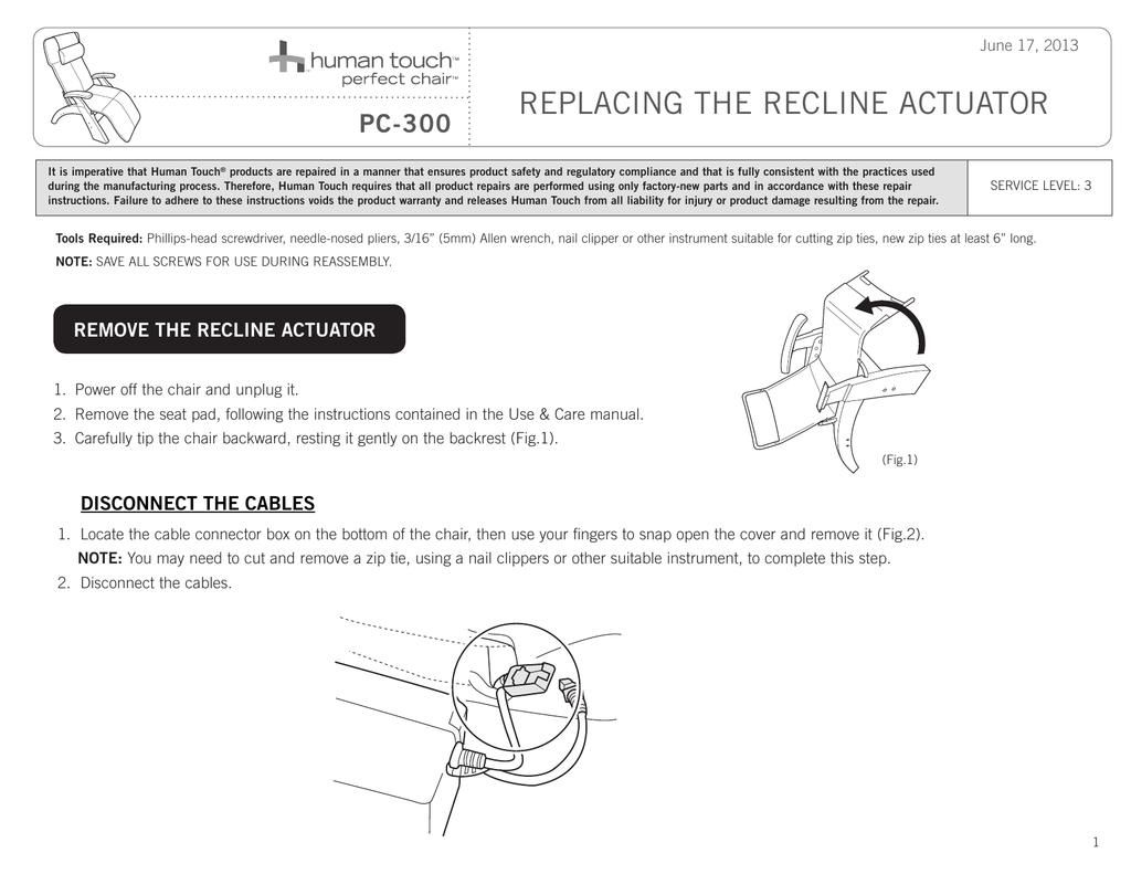 Replacing The Recline Actuator Manualzz