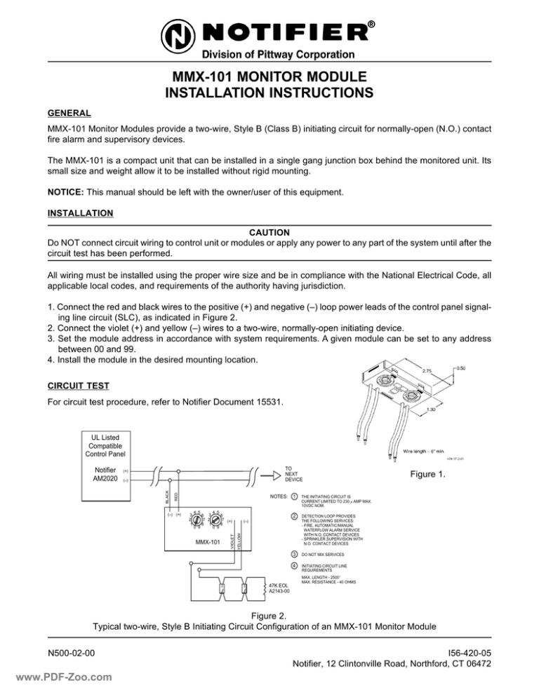 Notifier MMX101 Monitor Module Manualzz