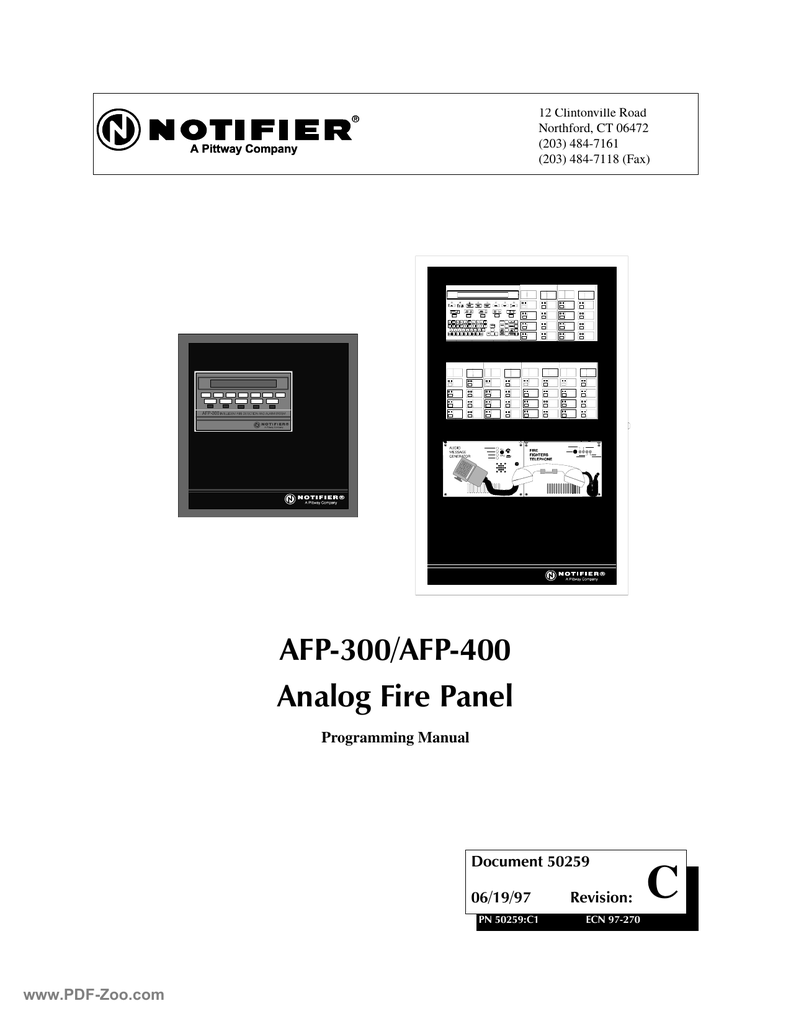 Notifier AFP-300-AFP-400 Analog Fire Panel Programming | Manualzz